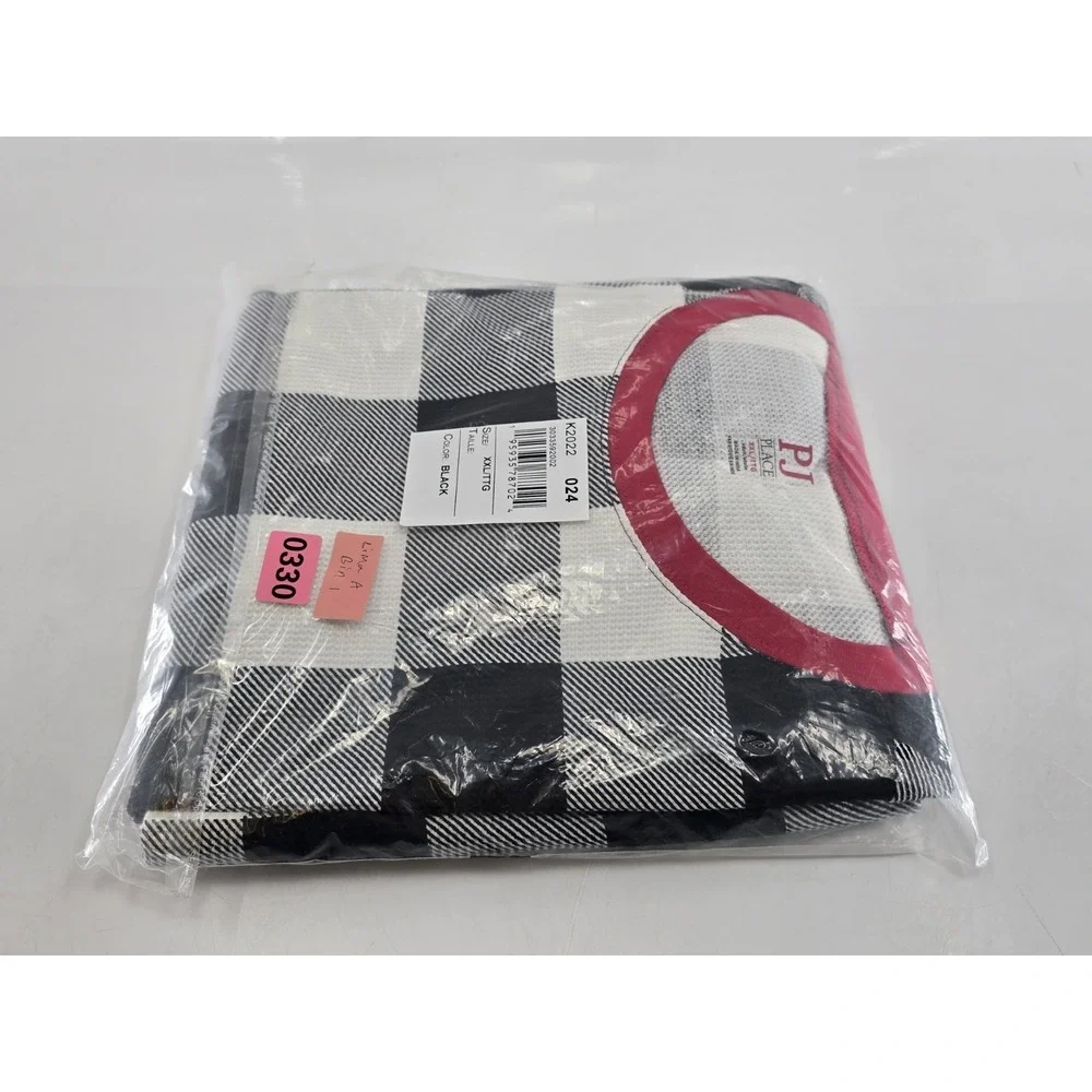 NEW The Children's Place Adult Pajamas‎ - White/Black Plaid - Size XXL